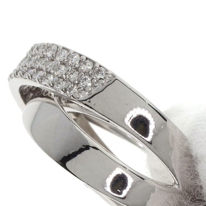 Ponte Vecchio Cross diamond Ring K18 White Gold Ladies [Used]