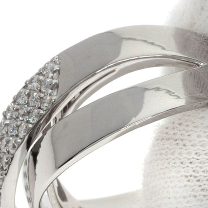 Ponte Vecchio Cross diamond Ring K18 White Gold Ladies [Used]