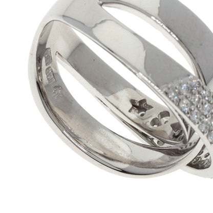 Ponte Vecchio Cross diamond Ring K18 White Gold Ladies [Used]