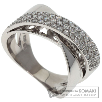 Ponte Vecchio Cross diamond Ring K18 White Gold Ladies [Used]