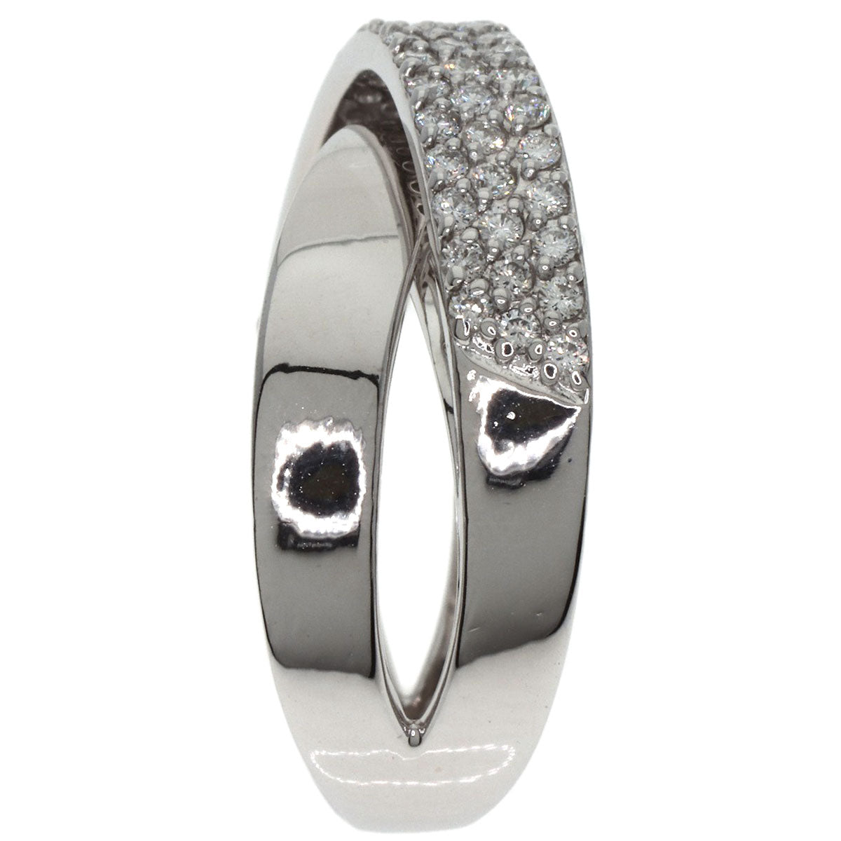 Ponte Vecchio Cross diamond Ring K18 White Gold Ladies [Used]