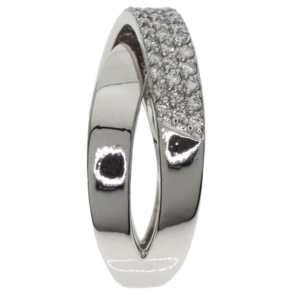 Ponte Vecchio Cross diamond Ring K18 White Gold Ladies [Used]