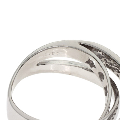 Ponte Vecchio Cross diamond Ring K18 White Gold Ladies [Used]