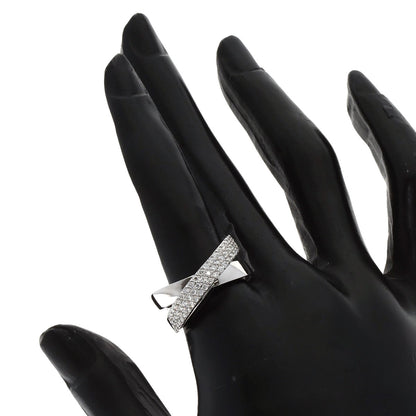 Ponte Vecchio Cross diamond Ring K18 White Gold Ladies [Used]
