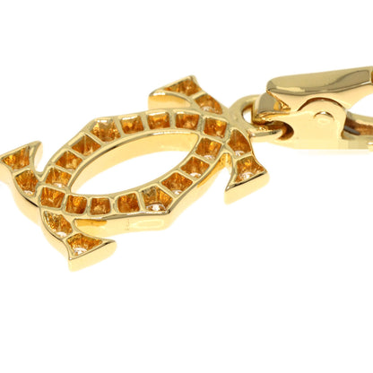 CARTIER 2C diamond charm Pendant top K18 Yellow Gold Ladies [Used]
