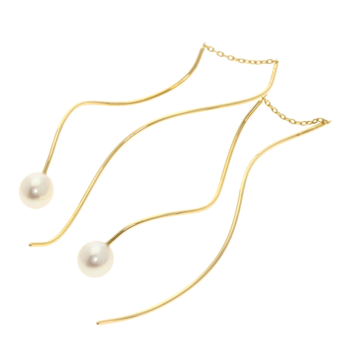 TASAKI American Pearl Pearl Chain earring K18 Yellow Gold Ladies [Used]