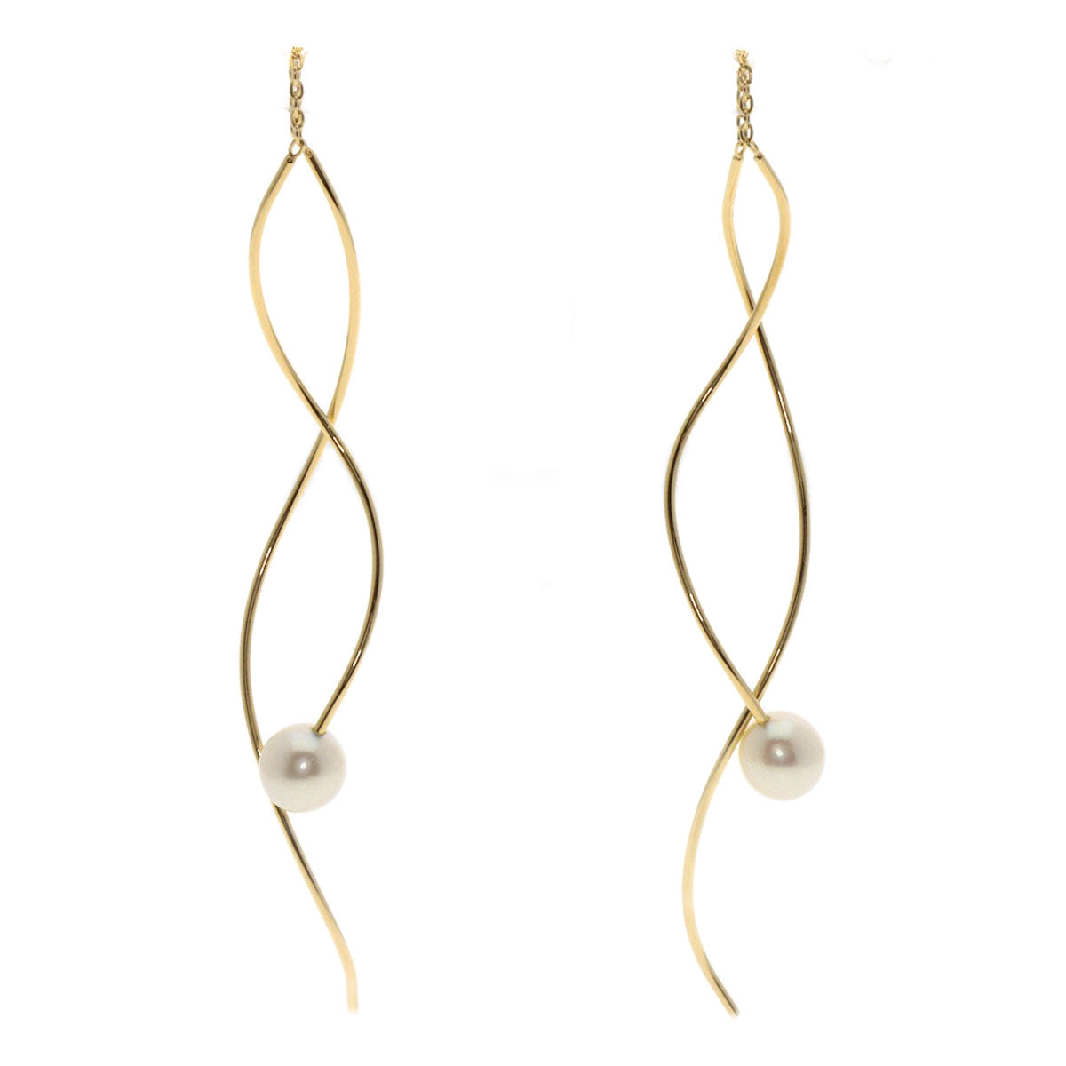 TASAKI American Pearl Pearl Chain earring K18 Yellow Gold Ladies [Used]