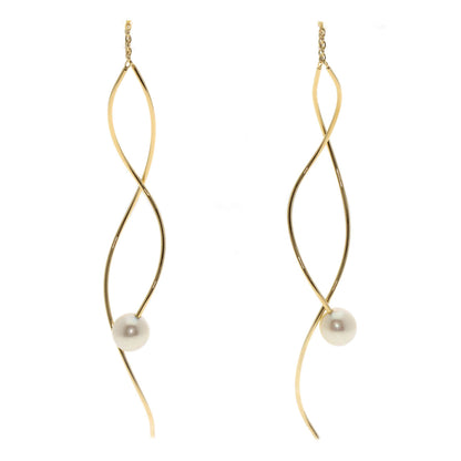TASAKI American Pearl Pearl Chain earring K18 Yellow Gold Ladies [Used]
