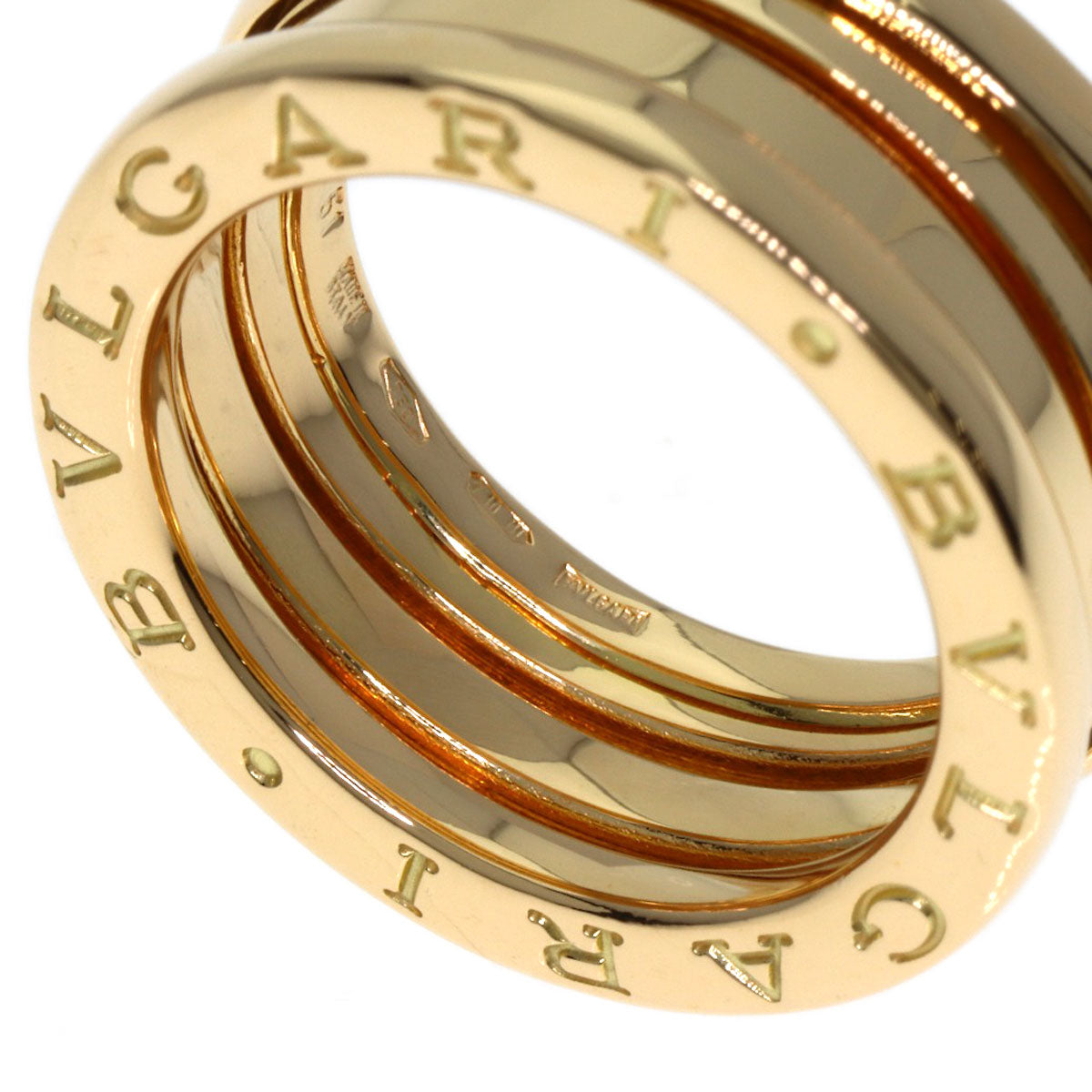 BVLGARI B.zero1 2 Band #51 Ring K18 Yellow Gold Ladies [Used]