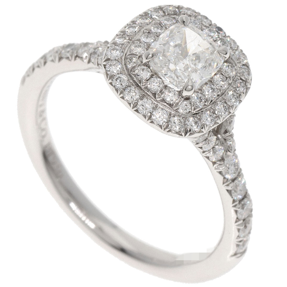 TIFFANY&Co. Soleste Cushion Cut Diamond E-VVS2-EX Ring Platinum PT950 Ladies [Used]
