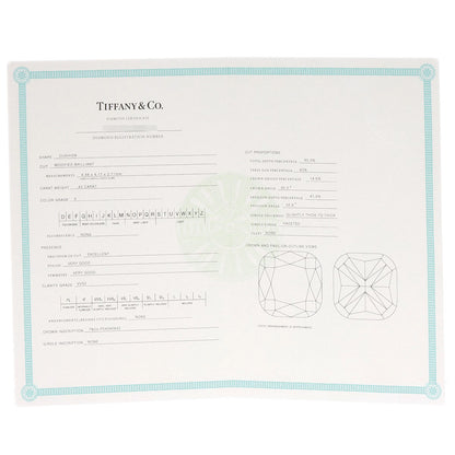 TIFFANY&Co. Soleste Cushion Cut Diamond E-VVS2-EX Ring Platinum PT950 Ladies [Used]