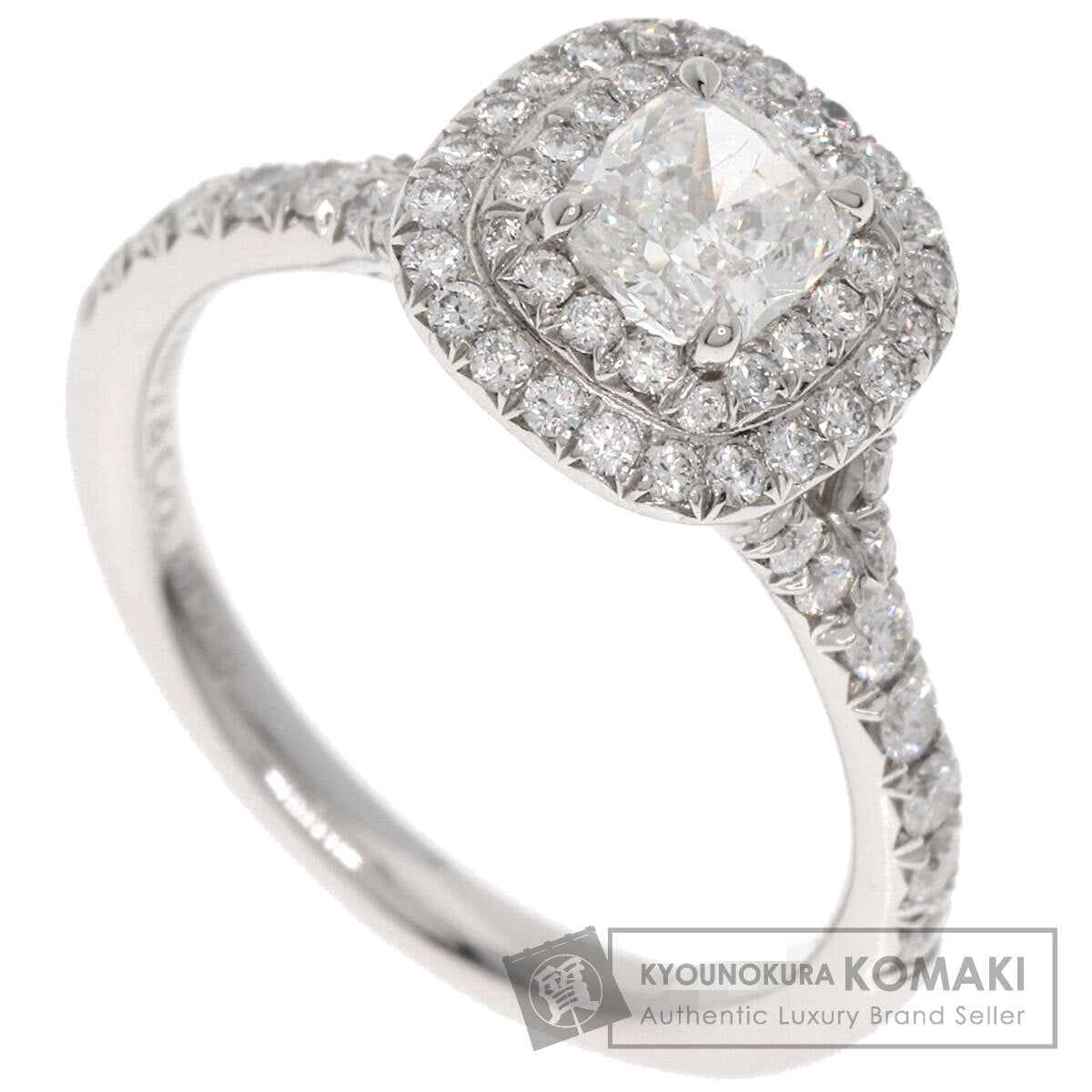 TIFFANY&Co. Soleste Cushion Cut Diamond E-VVS2-EX Ring Platinum PT950 Ladies [Used]