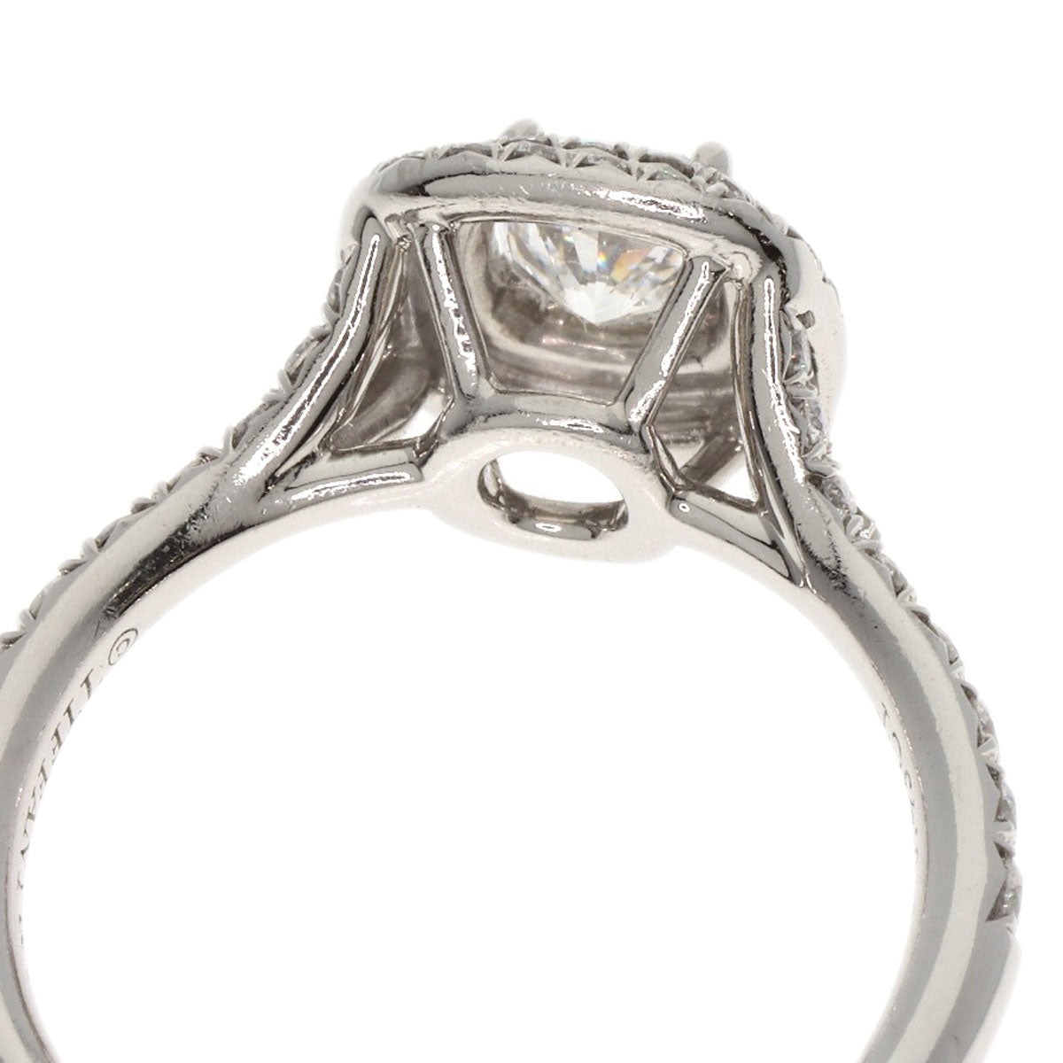 TIFFANY&Co. Soleste Cushion Cut Diamond E-VVS2-EX Ring Platinum PT950 Ladies [Used]