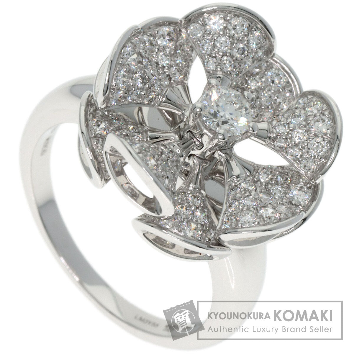 BVLGARI Diva Dream Flower Diamond Ring K18 White Gold Ladies [Used]