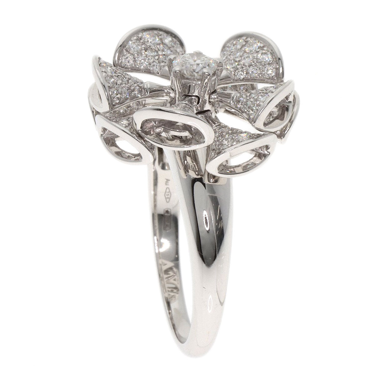 BVLGARI Diva Dream Flower Diamond Ring K18 White Gold Ladies [Used]