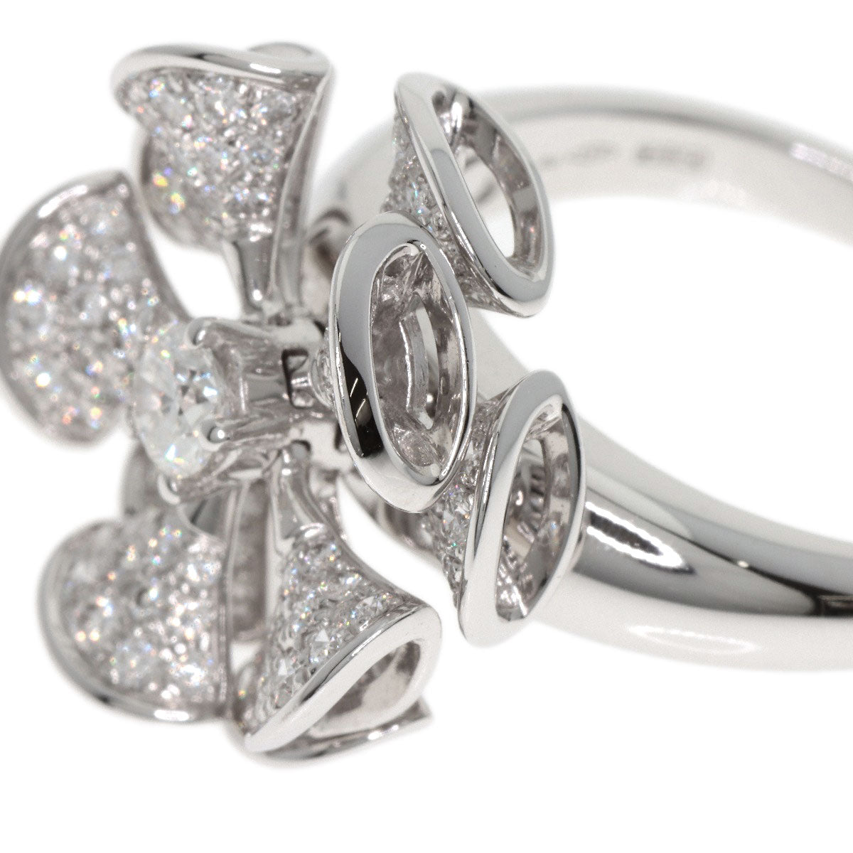 BVLGARI Diva Dream Flower Diamond Ring K18 White Gold Ladies [Used]