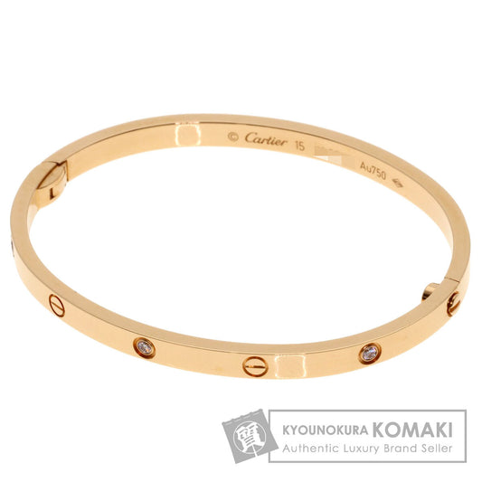 CARTIER LOVE Bracelets SM 6P Diamond #15 (No Driver) Bracelet K18 Pink Gold Ladies [Used]