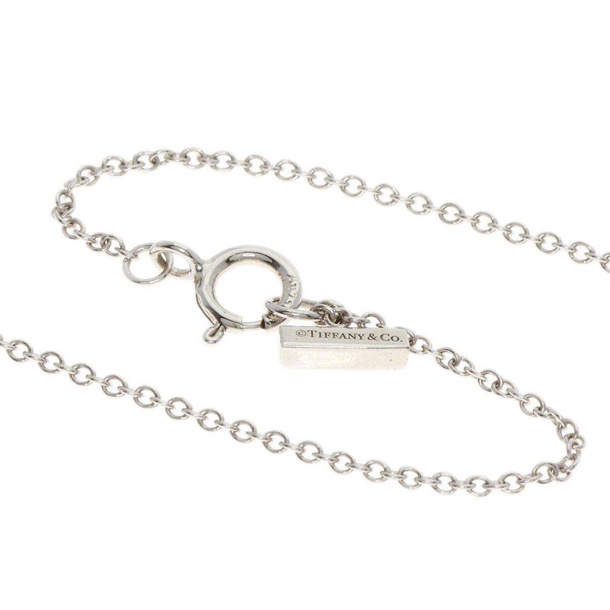TIFFANY&Co. T TWO Circle Turquoise Necklace K18 White Gold Ladies [Used]