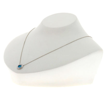 TIFFANY&Co. T TWO Circle Turquoise Necklace K18 White Gold Ladies [Used]