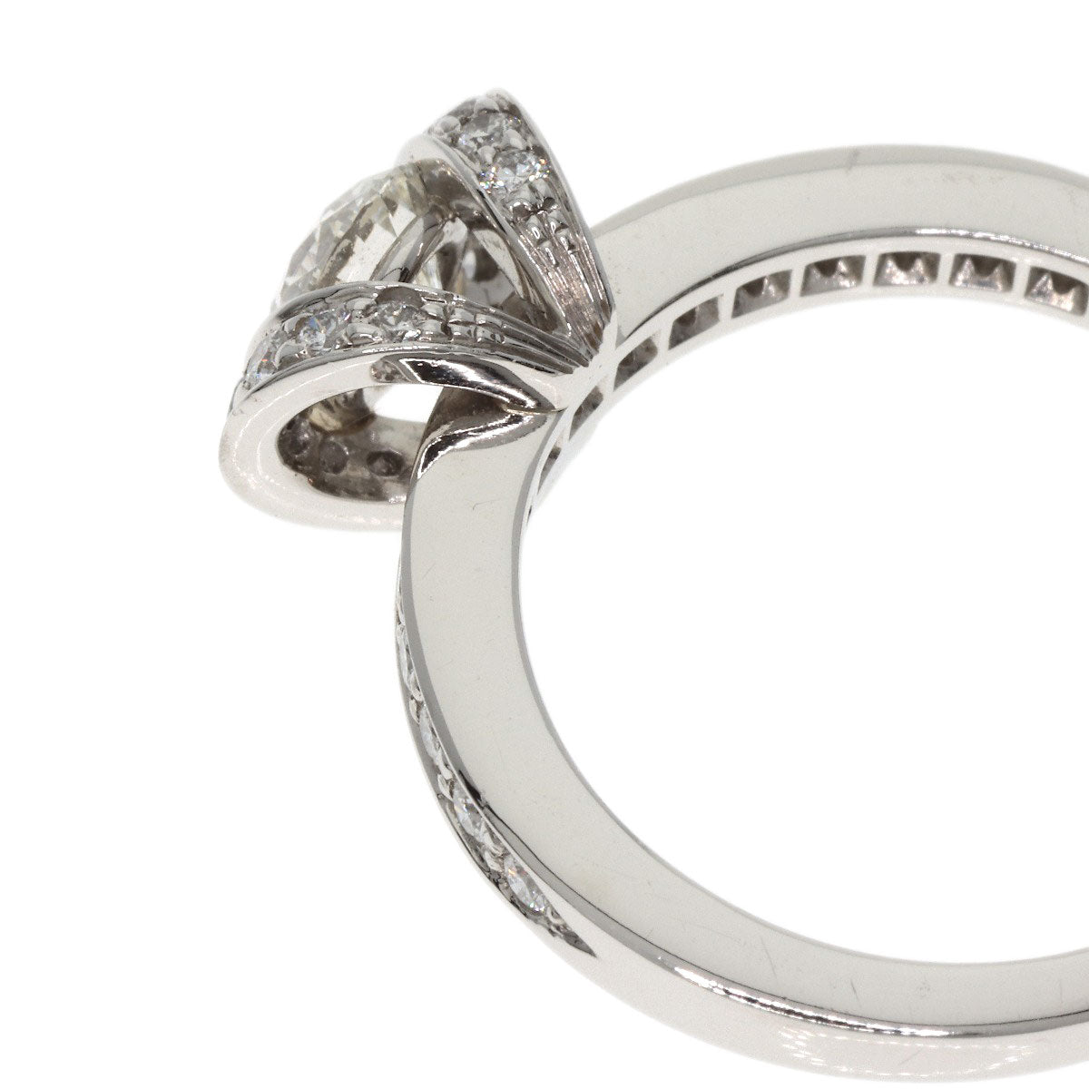 TIFFANY&Co. Ribbon Diamond I-VVS1-EX Ring Platinum PT950 Ladies [Used]