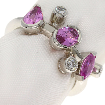 CARTIER Merimero Pink Sapphire Diamond # 49 Ring Platinum PT950 Ladies [Used]