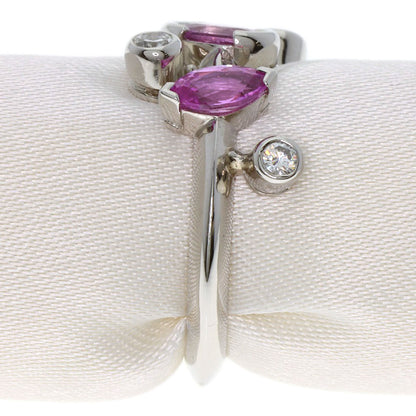 CARTIER Merimero Pink Sapphire Diamond # 49 Ring Platinum PT950 Ladies [Used]