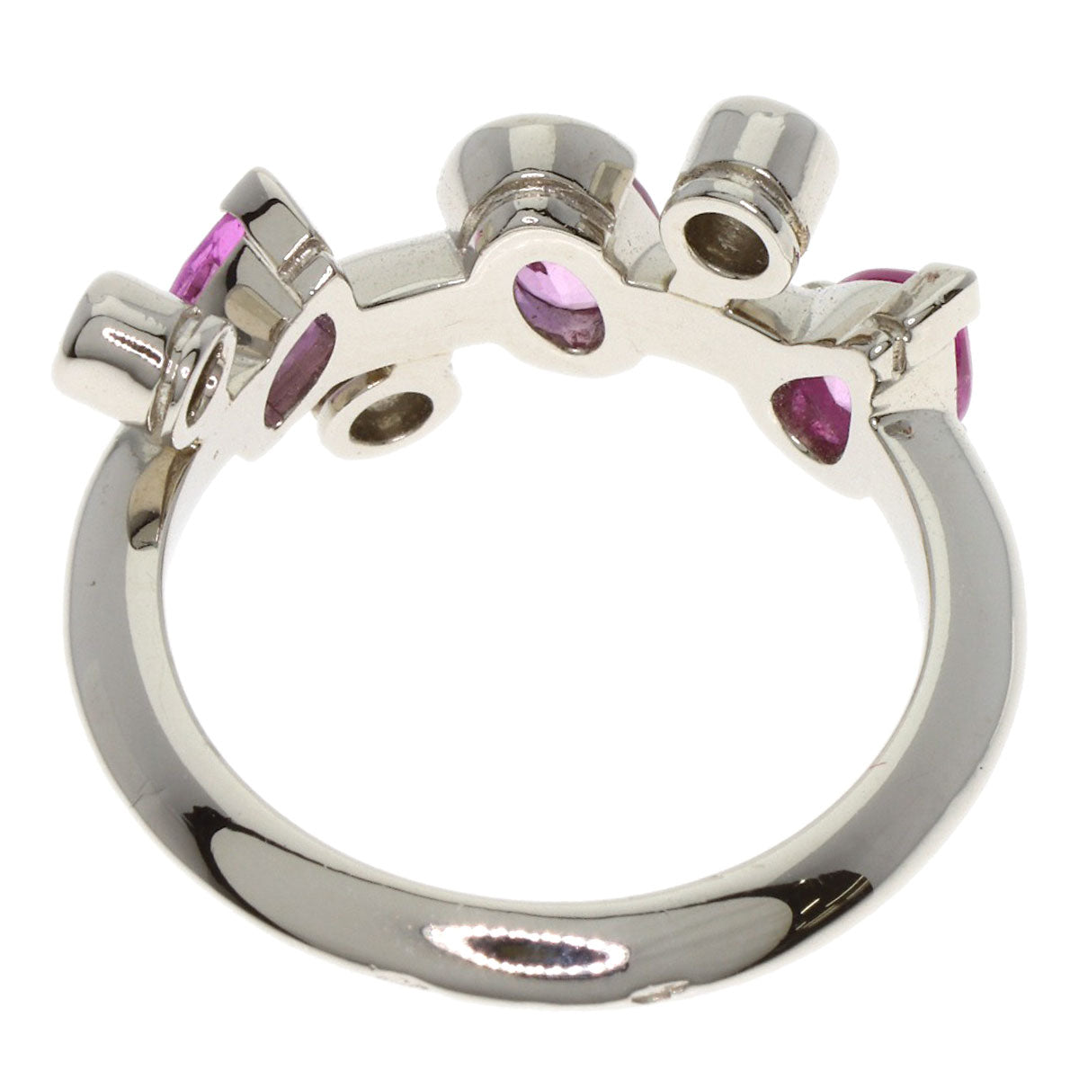 CARTIER Merimero Pink Sapphire Diamond # 49 Ring Platinum PT950 Ladies [Used]