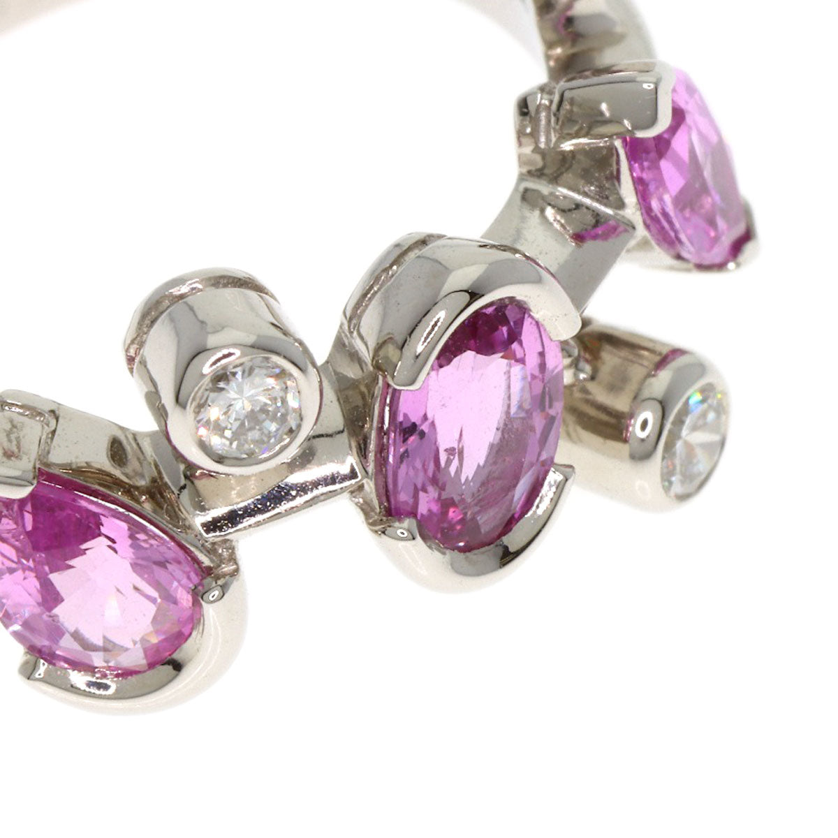 CARTIER Merimero Pink Sapphire Diamond # 49 Ring Platinum PT950 Ladies [Used]