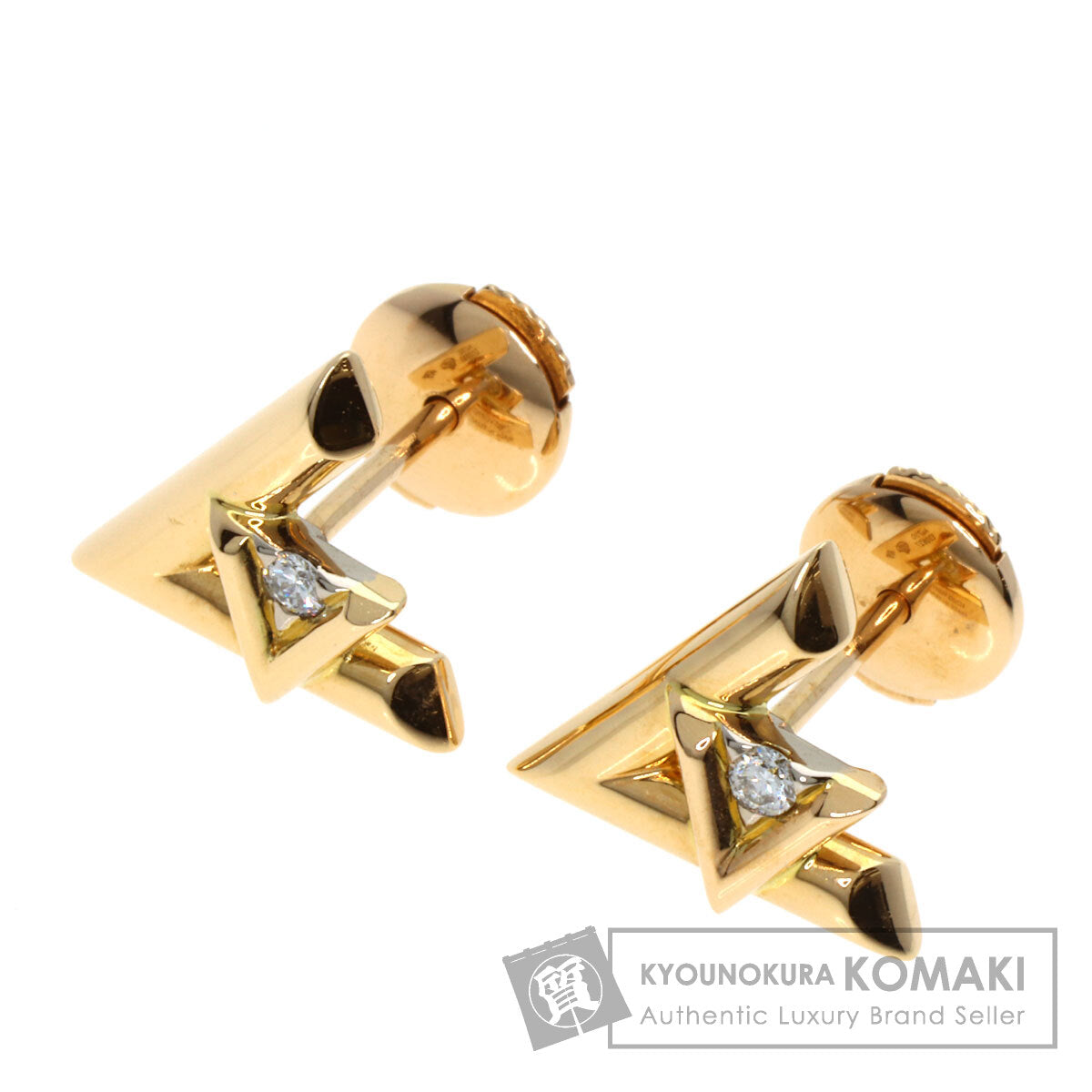 LOUIS VUITTON LV Volt One Puce Diamond earring K18 Pink Gold Ladies [Used]