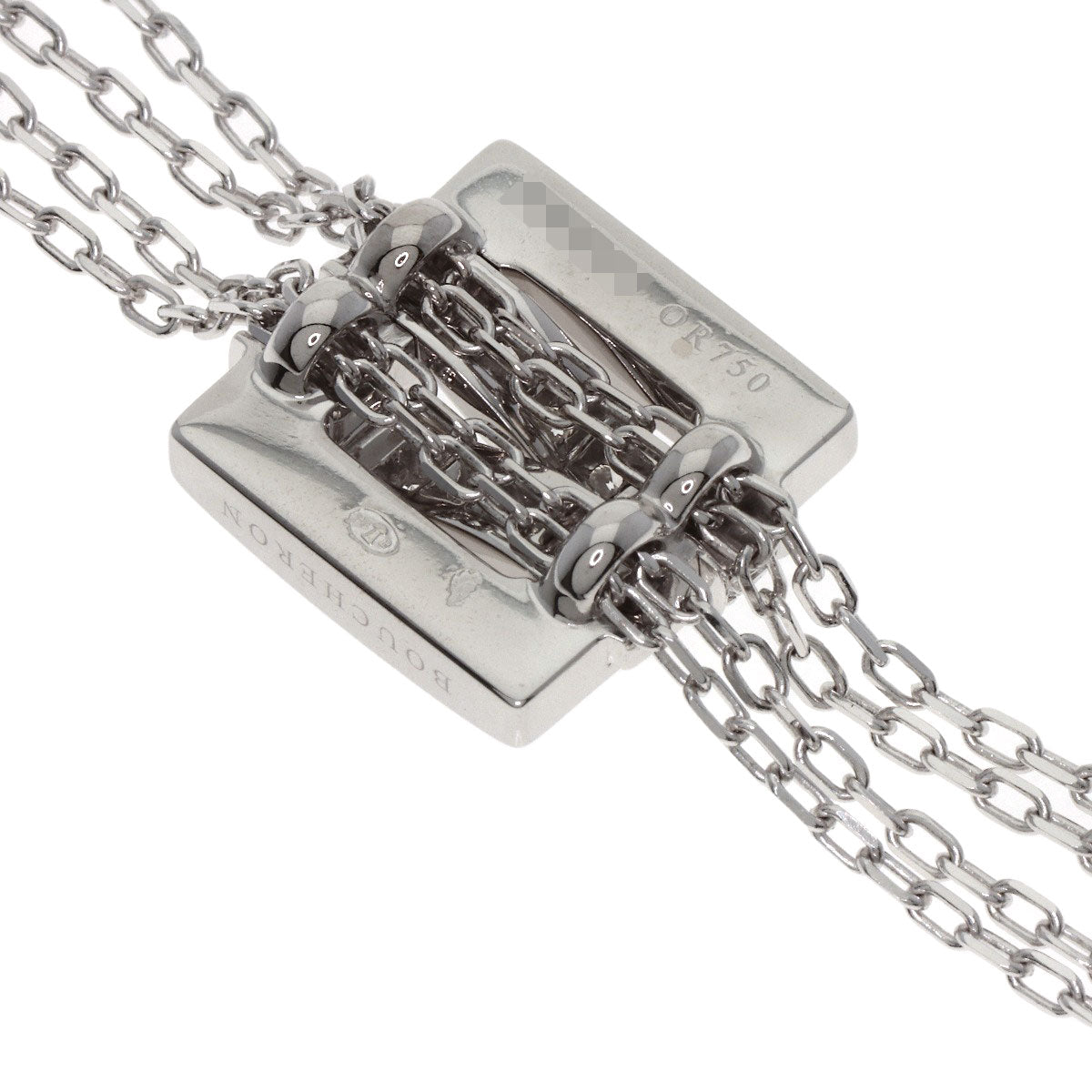 Boucheron Deschenes Diamond Double Necklace K18 White Gold Ladies [Used]