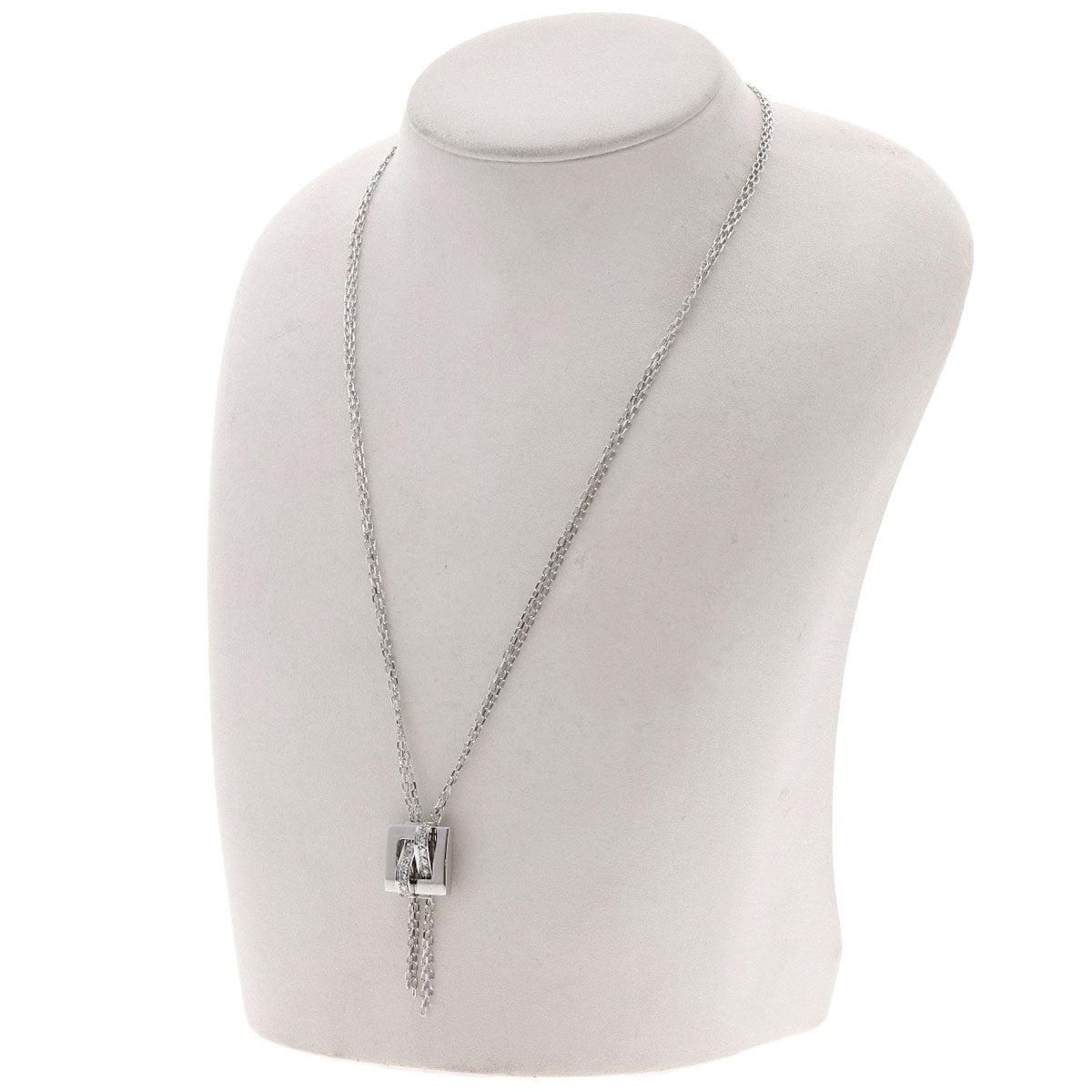 Boucheron Deschenes Diamond Double Necklace K18 White Gold Ladies [Used]