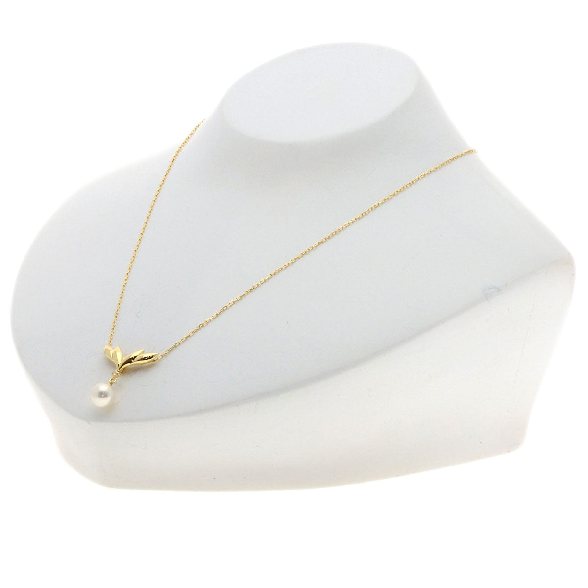 MIKIMOTO Pearl Pearl Diamond Necklace K18 Yellow Gold Ladies [Used]