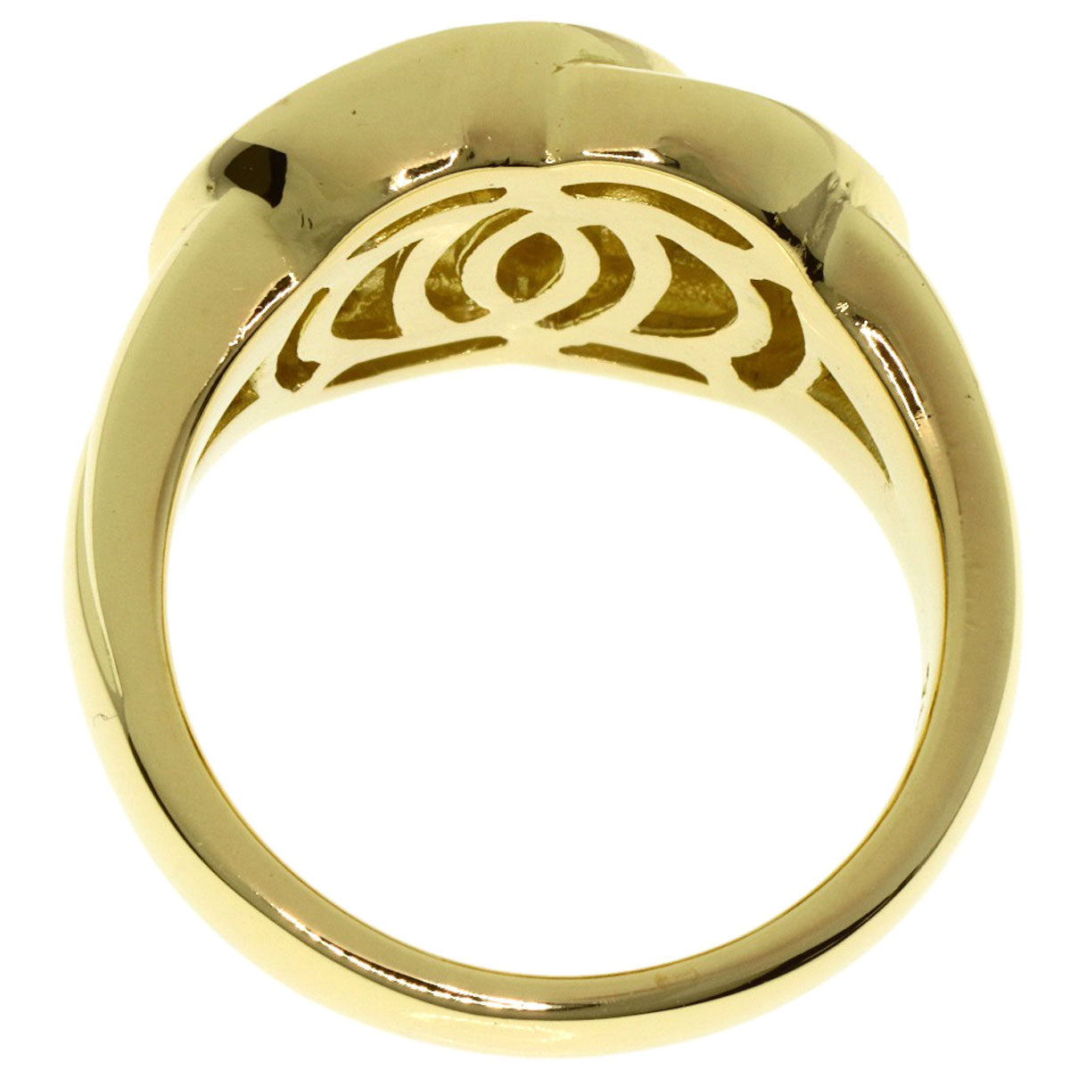 CELINE Logo diamond Ring K18 Yellow Gold Ladies [Used]