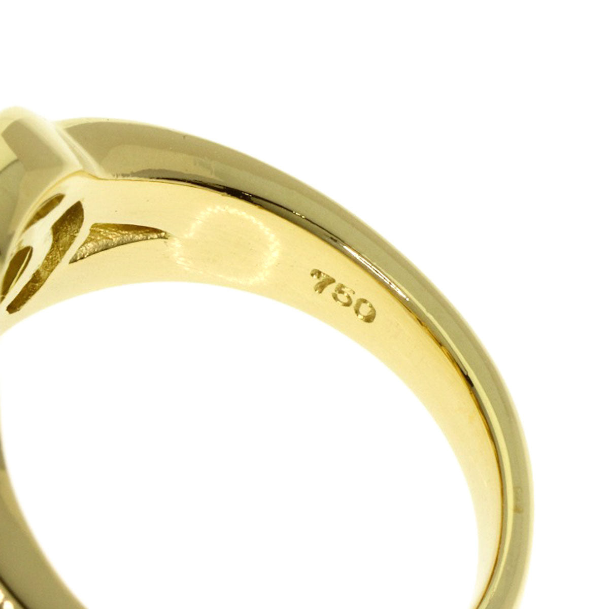 CELINE Logo diamond Ring K18 Yellow Gold Ladies [Used]