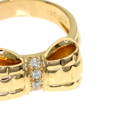Dior Ribbon Diamond Ring K18 Yellow Gold Ladies [Used]
