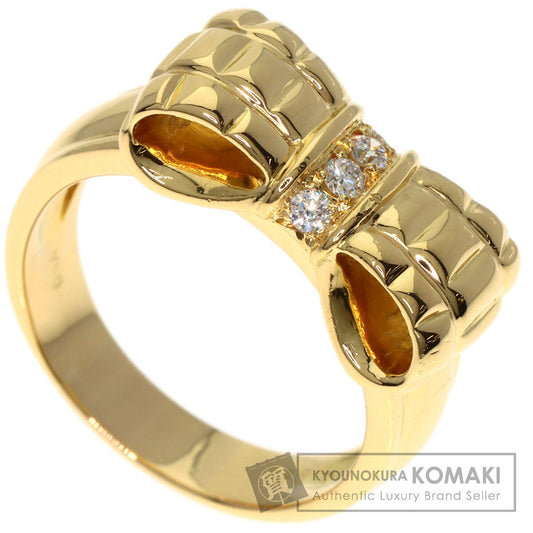 Dior Ribbon Diamond Ring K18 Yellow Gold Ladies [Used]
