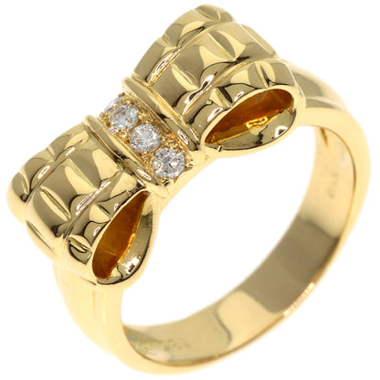 Dior Ribbon Diamond Ring K18 Yellow Gold Ladies [Used]