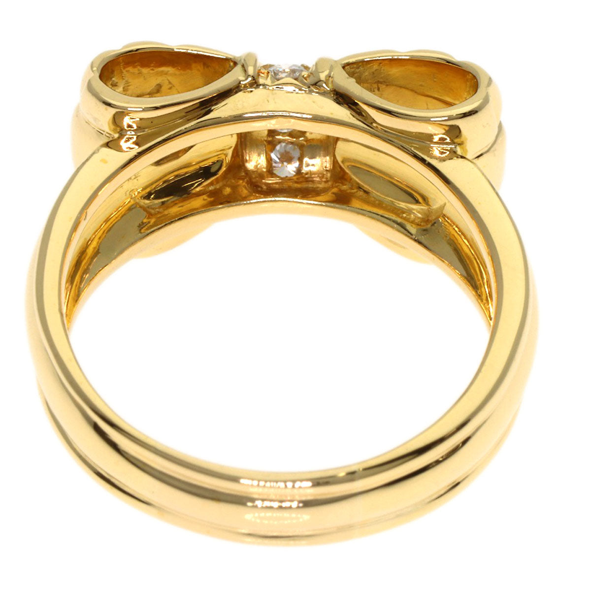 Dior Ribbon Diamond Ring K18 Yellow Gold Ladies [Used]