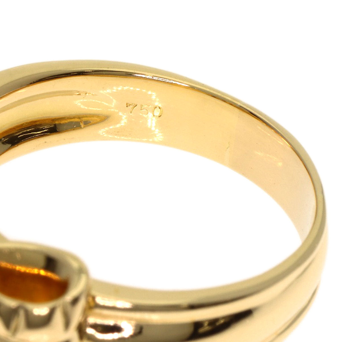 Dior Ribbon Diamond Ring K18 Yellow Gold Ladies [Used]