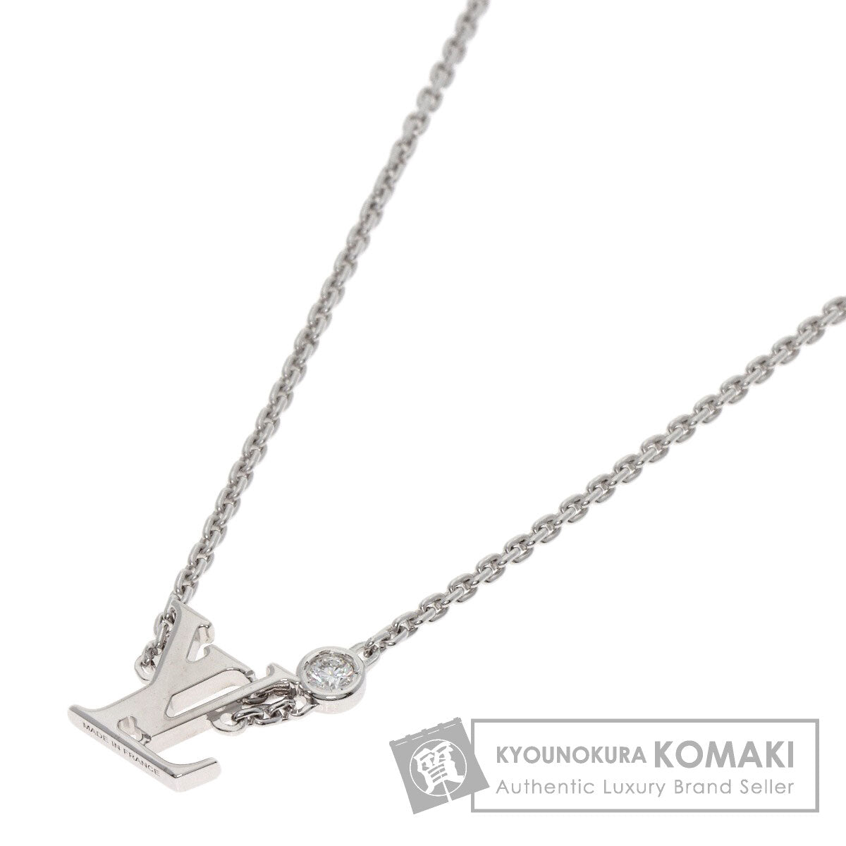 LOUIS VUITTON Pandantifu Ldylle Blossom 1P Diamond Necklace K18 White Gold Ladies [Used]
