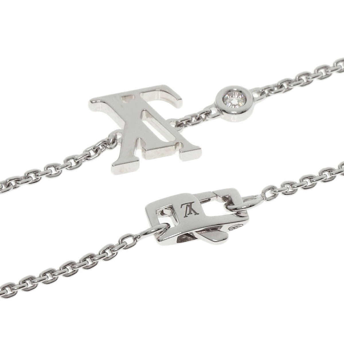 LOUIS VUITTON Pandantifu Ldylle Blossom 1P Diamond Necklace K18 White Gold Ladies [Used]