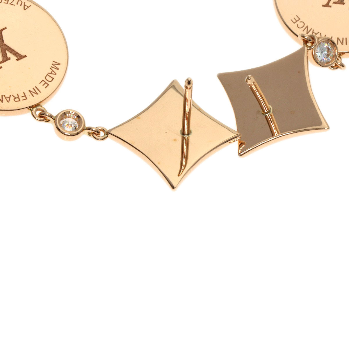 LOUIS VUITTON Double Star Blossom Mother of Pearl Pearl Diamond earring K18 Pink Gold Ladies [Used]