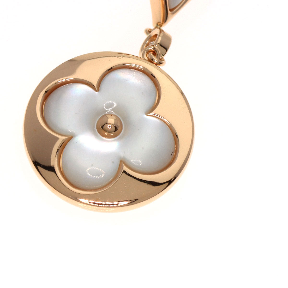 LOUIS VUITTON Double Star Blossom Mother of Pearl Pearl Diamond earring K18 Pink Gold Ladies [Used]