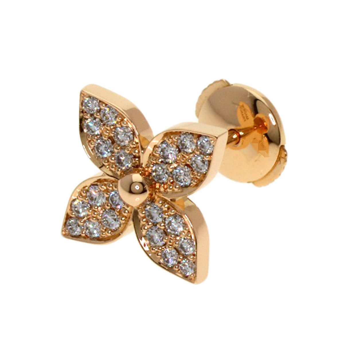 LOUIS VUITTON Puce Star Blossom Diamond One Side Only earring K18 Pink Gold Ladies [Used]