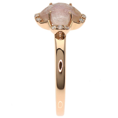 VENDOME Shell Rose Quartz Diamond Ring K18 Pink Gold Ladies [Used]