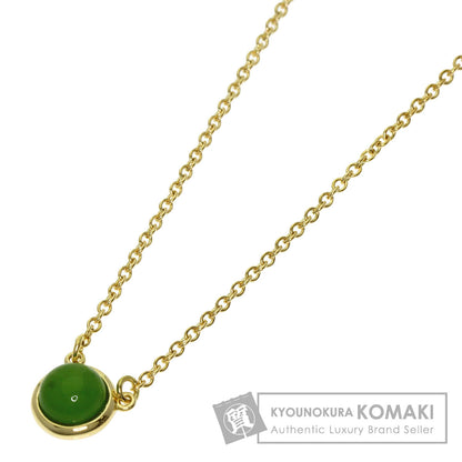 TIFFANY&Co. Color By The Yard Green Nephrite Jade Necklace K18 Yellow Gold Ladies [Used]