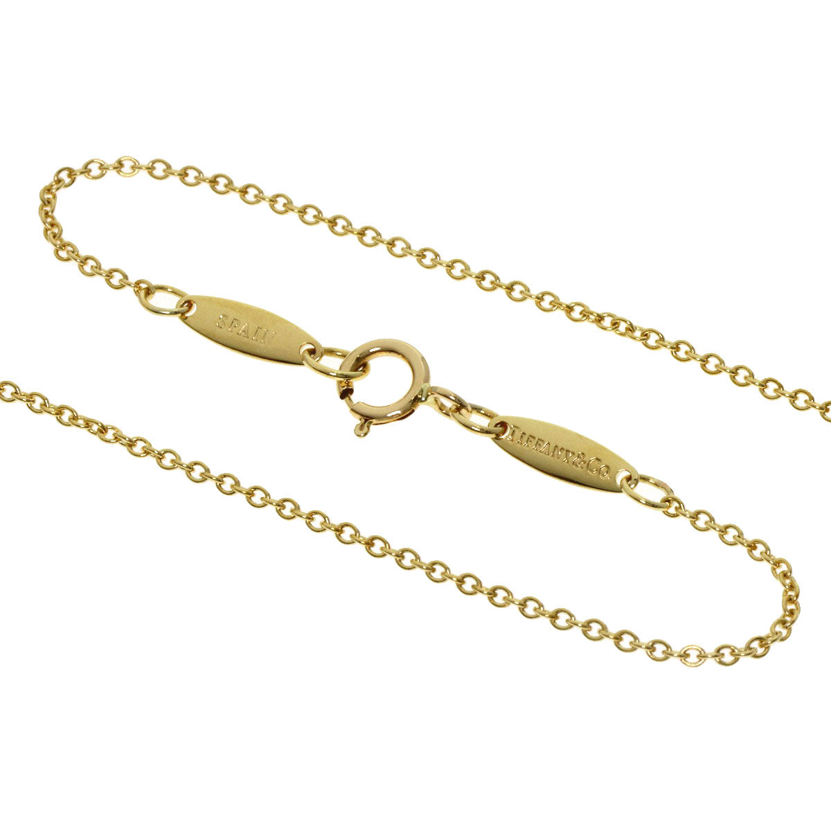 TIFFANY&Co. Color By The Yard Green Nephrite Jade Necklace K18 Yellow Gold Ladies [Used]