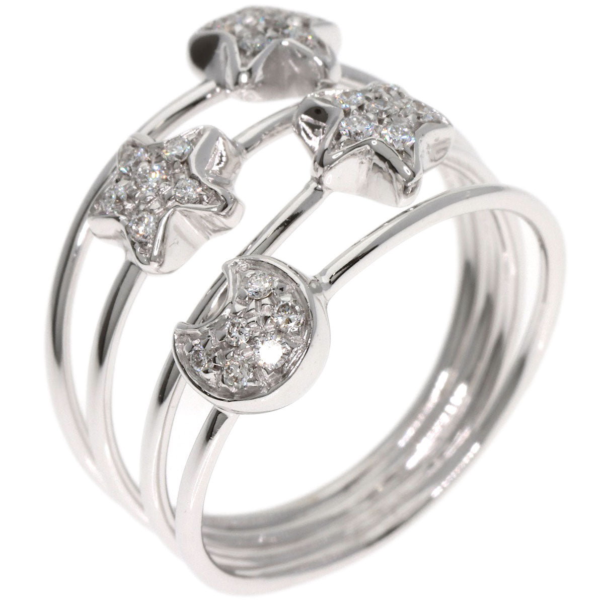 Ponte Vecchio Moonstar diamond Ring K18 White Gold Ladies [Used]