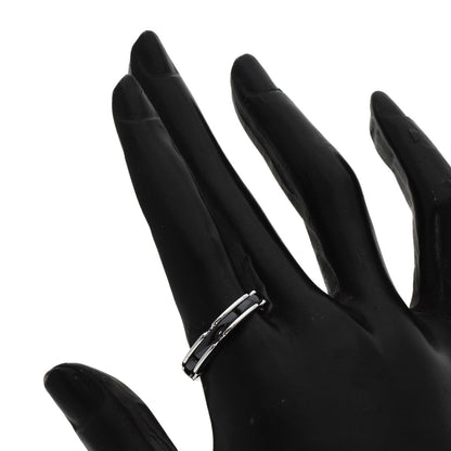 CHANEL Ultra Small Black Ceramic #57 Ring K18 White Gold Ladies [Used]