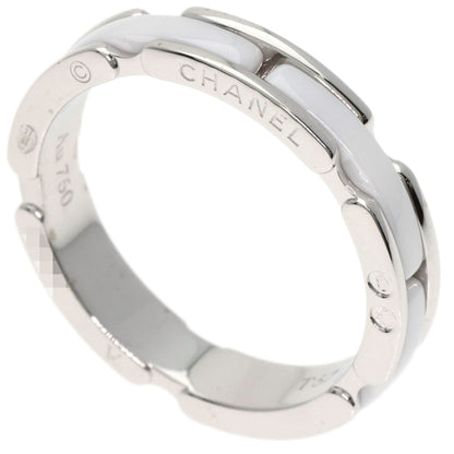 CHANEL Ultra Small White Ceramic #57 Ring K18 White Gold CeramicLadies [Used]